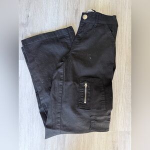 Women’s Black Cargo Pants with Zip Pocket